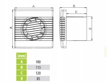ВЕНТИЛЯТОР ДЛЯ ВАННОЙ КОМНАТЫ БЫТОВОЙ 120S СТАНДАРТНЫЙ ТИХИЙ