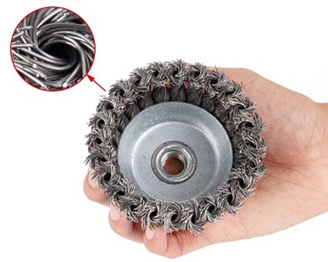 ПРОВОЛОЧНАЯ ЩЕТКА ИЗ ВИТОЙ ПРОВОЛОКИ, ПЕРЕДНЯЯ, M14, 75 мм