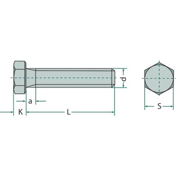Дюймовый винт 3/8 дюйма UNC x 32 мм, класс 8,8 DIN 933