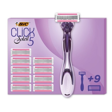 BIC ZESTAW MASZYNKA CLICK 5 SOLEIL + 10 WKŁADÓW DO MASZYNKI OSTRZA NOŻYKI