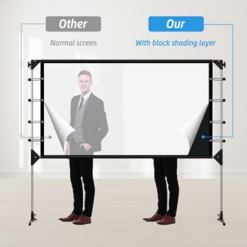 ПРОЕКЦИОННЫЙ ЭКРАН 100 ДЮЙМОВ 16:9 ПОРТАТИВНЫЙ 220 x 125см С ПОДСТАВКОЙ