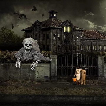 STRASZNA DEKORACJA NA HALLOWEEN W KSZTAŁCIE C