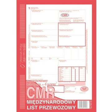 DRUK CMR MIĘDZYNARODOWY LIST PRZEWOZOWY NUMEROWANY ORYGINAŁ + 4 KOPIE 800-2