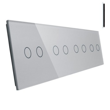 Panel ramka ośmiokrotna szklana LIVOLO 4xpuszka 2+2+2+2 szara