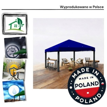 Poszycie wodoodporne Pawilon Dach Namiot Ogrodowy granat 298 cm x 298 cm