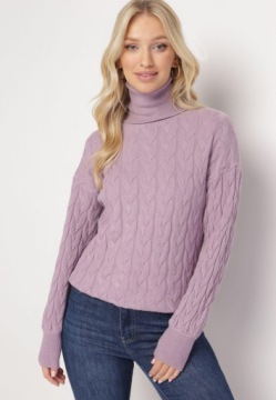 Born2Be Fioletowy Golf damski S/M Zima