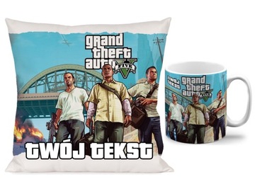 ZESTAW KUBEK PODUSZKA GTA V + dedykacja N9