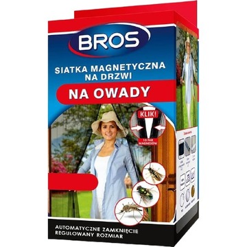Bros magnetyczna siatka 80-100x210-220 CZARNA