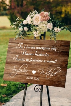 ДЕРЕВЯННАЯ ПРИВЕТСТВЕННАЯ ДОСКА 50x70 С ЦИТАТОЙ СВАДЬБА СВАДЬБА