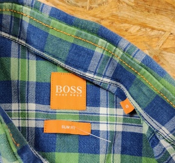 Koszula w Kratę HUGO BOSS Długi Rękaw SLIM FIT S