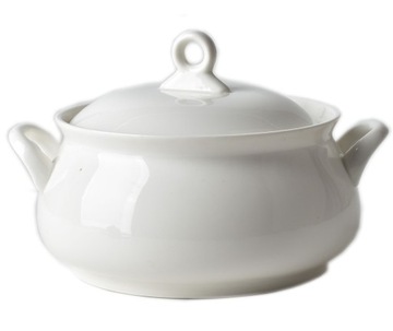 WAZA STOŁOWA DO ZUPY 2,6 LITRA PORCELANA BIAŁA BASIC NA ROSÓŁ BARSZCZ