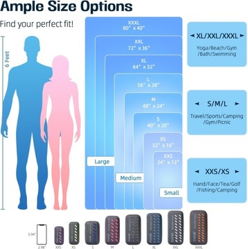BAGAIL Дорожное полотенце из микрофибры, быстросохнущее, впитывающее, ультракомпактное.
