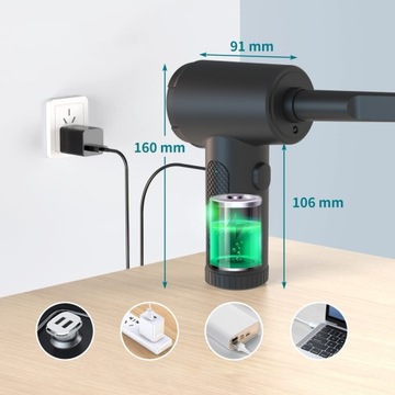 MOCNA ELEKTRYCZNA DMUCHAWA SPRĘŻONE POWIETRZE KOMPRESOR ODPYLACZ POWIETRZA DO KURZU