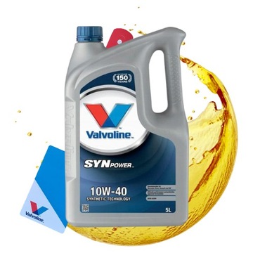 OLEJ VALVOLINE 10W40 SYNPOWER 5L API SN/CF, ACEA A3/B4 + ZAWIESZKA OLEJOWA