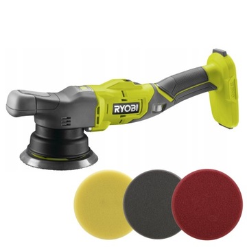 АККУМУЛЯТОРНАЯ ПОЛИРОВАЛЬНАЯ МАШИНА RYOBI 18В РЕГУЛИРОВКА R18P-0 125MM КОЛЕБАНИЯ + 3 ПАДА