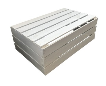 ДЕРЕВЯННАЯ КОРОБКА декоративная белая 60x40x21