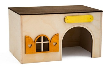 DREWNIANY DOMEK KLATKA DLA ŚWINKI MORSKIEJ GRYZONI