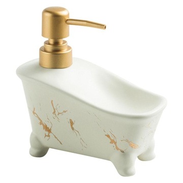 Ceramiczny dozownik na mydło w płynie na blat łazienkowy 350ml z pompką, biały