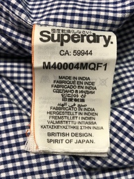 SUPERDRY Koszula Męska w Krateczkę Logowana r. M