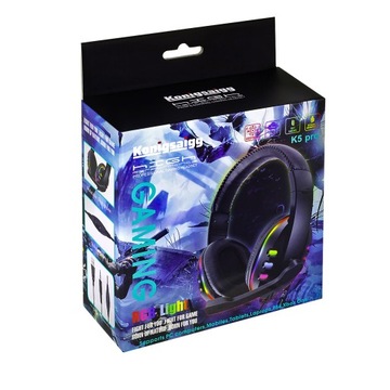 ИГРОВЫЕ НАУШНИКИ ДЛЯ ГЕЙМЕРОВ RGB LED МИКРОФОН ПК