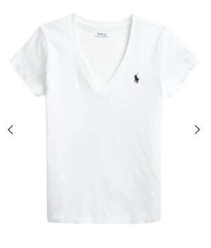 RALPH LAUREN POLO - T-SHIRT KLASYCZNY V-NECK L