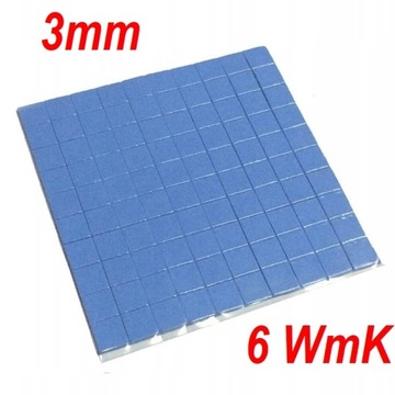Termopad 100szt 10x10 x 3mm 6WmK Thermopad Taśma Termoprzewodząca CPU GPU