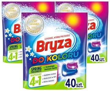 Zestaw Bryza Spring Freshness Kapsułki do prania koloru 3 x 40 sztuk