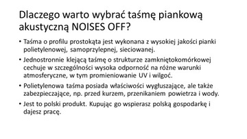 Taśma piankowa akustyczna NOISES OFF 3mm x 30mm