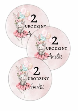 Naklejki etykiety podziękowania na URODZINY ROCZEK | 12 szt