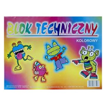 BLOK TECHNICZNY A3/160g KOLOROWY INTERDRUK 10 ark.