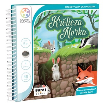 Gra logiczna Królicza norka Smart Games układanka magnetyczna 48 zadań