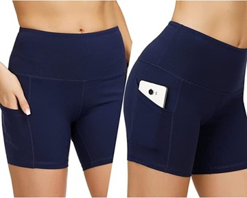 spodenki do jogi niebieskie navy blue roz. XL