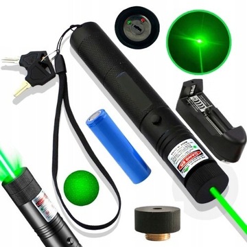 BARDZO MOCNY LASER ZIELONY MEGA ZASIĘG 100KM AKUM.