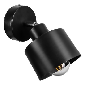 LAMPA KINKIET ŚCIENNY regulowany loft KUBEK czarny