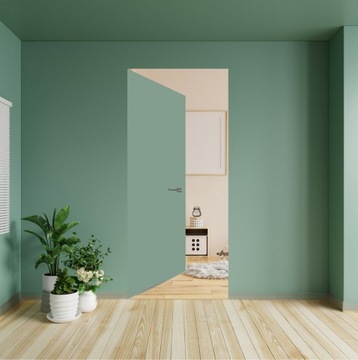 Скрытая межкомнатная дверь 60 см. Усиленная алюминиевая дверная коробка, правая задняя