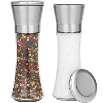 КЕРАМИЧЕСКАЯ МОЛОТКА ДЛЯ ИЗМЕЛЬЧЕНИЯ СОЛЬ, ПЕРЦА, СПЕЦИЙ, 210 мл, КОРПУС INOX, 2 шт.