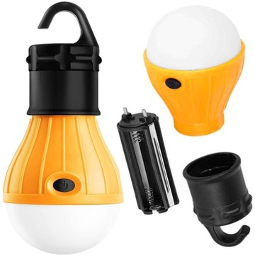 ŻARÓWKA NA BATERIE LAMPKA LED WISZĄCA DO NAMIOT 06 BIWAK KEMPING LATARKA