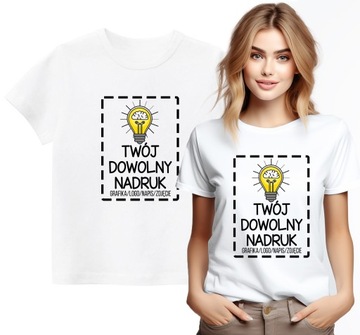 Koszulka damska T-Shirt z Własnym Nadrukiem Dowolna Grafika Zdjęcie M
