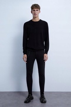 ZARA MAN SPODNIE CZARNE SKINNY FIT