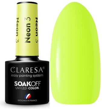 CLARESA LAKIER HYBRYDOWY ŻÓŁTY NEON 3