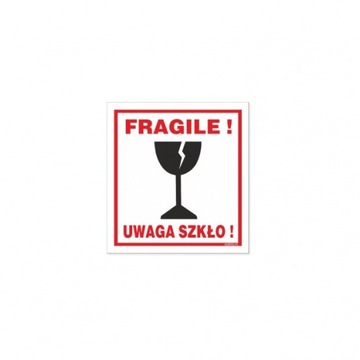 KORFED Naklejki Uwaga szkło-fragile x 50 szt.