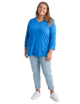 ADIA BLUZKA TUNIKA BASIC SEREK NIEBIESKA PLUS SIZE A070 44