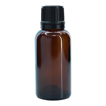 Butelka szklana 30 ml brązowa z nakrętką czarną