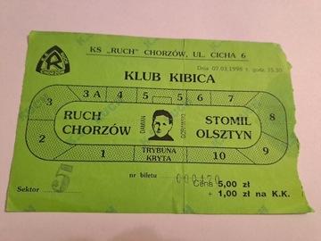 RUCH CHORZÓW - STOMIL OLSZTYN 07-03-1998