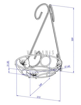 МЕТАЛЛИЧЕСКАЯ НАСТЕННАЯ ДЕКОРАТИВНАЯ ПОДСТАВКА ДЛЯ ЦВЕТОВ ПОЛИРОВАННАЯ МЕДНАЯ ПАТИНА