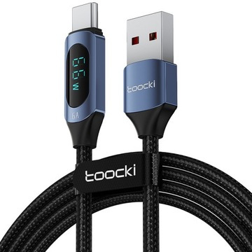 TOOCKI kabel do szybkiego ładowania USB-C Type-C 6A PD QC MIERNIK MOCY LCD