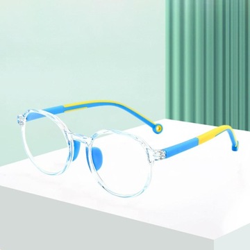 Okulary dla dzieci z blokadą niebieskiego światła Niebieskie Żółte