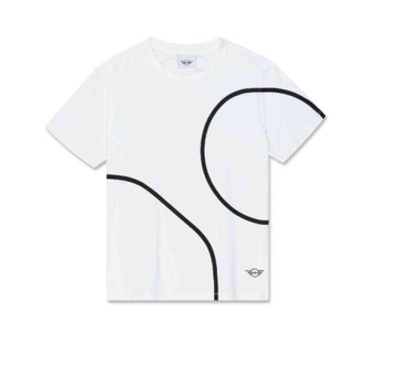 MINI OE Outline Print T-Shirt Damski - biało / czarny XS