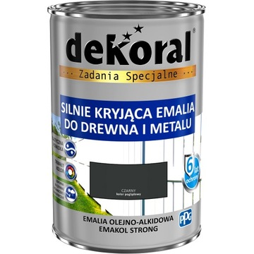DEKORAL EMAKOL STRONG CZARNY 0,9 L