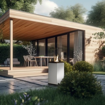 OGRZEWACZ GAZOWY PATIO SLIM BIAŁY + BIOKOMINEK